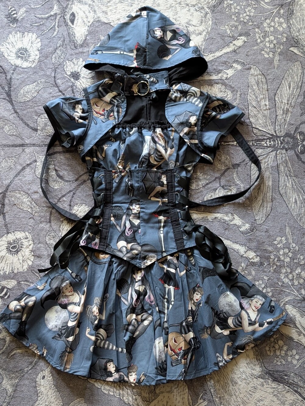 Handmade Goth Girl Corset Set